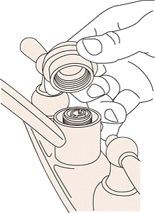 Unscrew and remove the spout nut