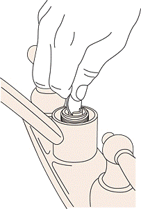 Unscrew the diverter from the top of the body using a coin